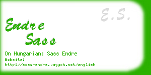 endre sass business card